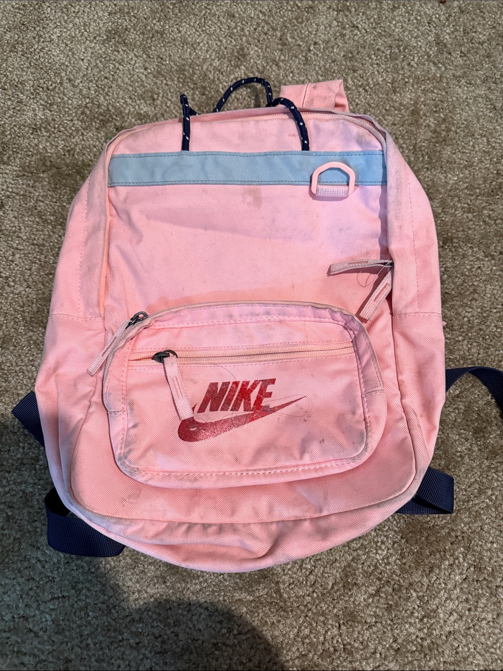 Nike Pink Backpack with Navy Accents